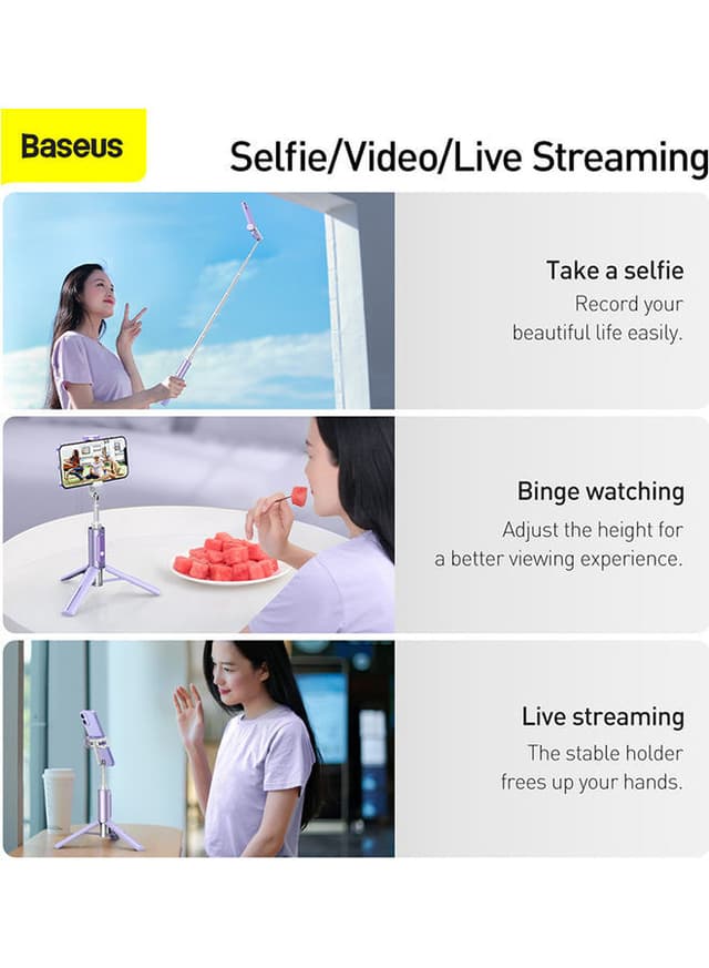 عصا سيلفي مع حامل ثلاثي Baseus 50 mAh Traveler Bluetooth Tripod Selfie Stick