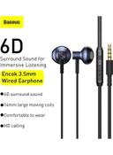 Baseus Wired Earphone with Microphone And Remote Control Black - SW1hZ2U6MzI4NTcy