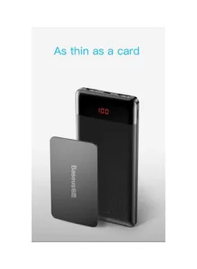 Baseus 10000 mAh Mini Cu Digital Display Portable Power Bank Black