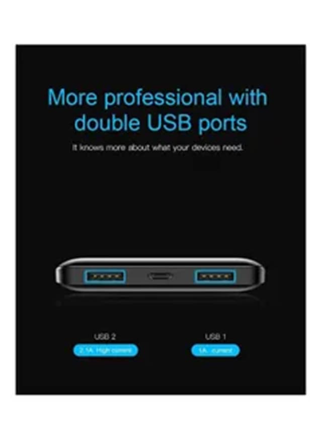 Baseus 10000 mAh Mini Cu Digital Display Portable Power Bank Black