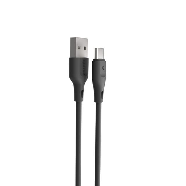 وصلة شاحن بطول 2 متر Porodo PVC Type-C Cable 3A - Black