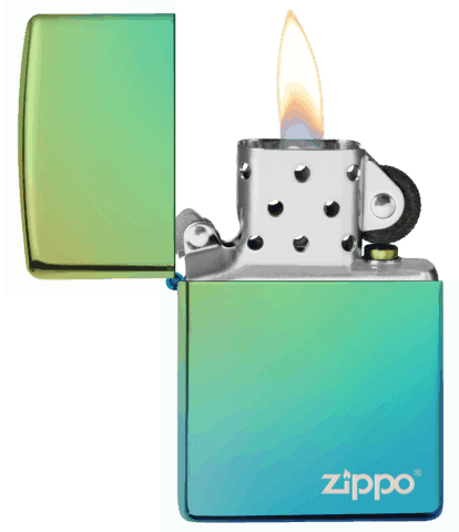 ولاعة ليزر لون مموج اصفر و تركواز Zippo - Lasered Lighter