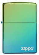 ولاعة ليزر لون مموج اصفر و تركواز Zippo - Lasered Lighter