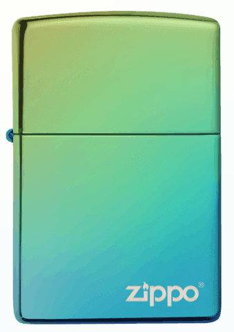 ولاعة ليزر لون مموج اصفر و تركواز Zippo - Lasered Lighter