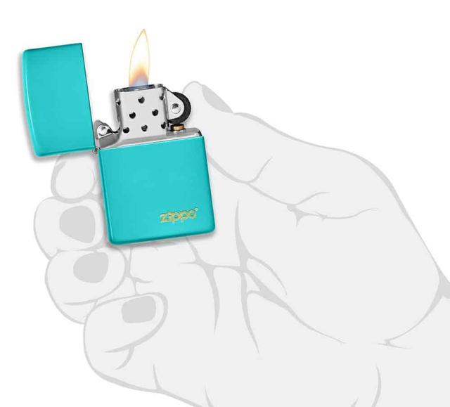 Zippo 49454 Regular Flat Turquoise Lighter - SW1hZ2U6MzIxOTg0