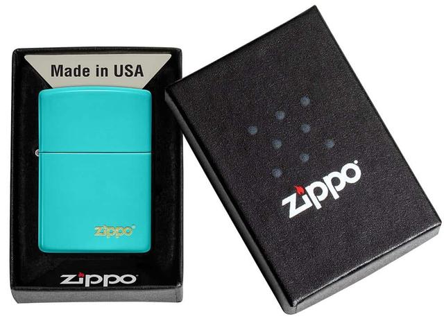 Zippo 49454 Regular Flat Turquoise Lighter - SW1hZ2U6MzIxOTg2