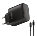 شاحن غرين بقوة 20 واط بمخرج تايب سي ل ايفون مع كيبل Green Lion Type-C Port Wall Charger 20W EU with PVC Type-C to Lightning Cable 1.2M