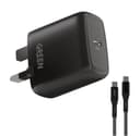 Green Lion Green Type-C Port Wall Charger 20W UK with PVC Type-C to Type-C Cable 1.2M - Black - 278605