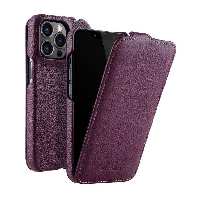 كفر جلد لهاتف iPhone 13 Pro لون قرميدي Premium Leather  Cover Case for Apple iPhone 13 Pro - Melkco Jacka - SW1hZ2U6MzM1OTI4