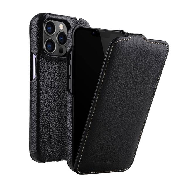 كفر جلد لهاتف iPhone 13 Pro لون أسود Premium Leather  Cover Case for Apple iPhone 13 Pro - Melkco Jacka - SW1hZ2U6MzM2MDA3