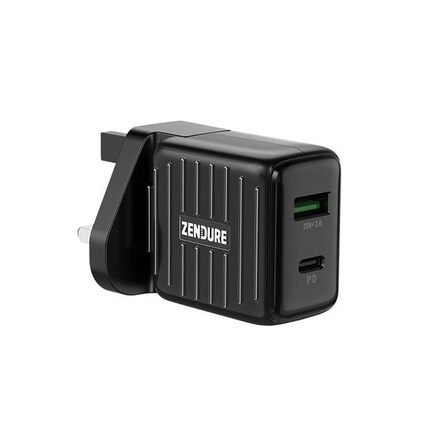 شاحن زندور بمخرجين بقوة 20 واط لون أسود SuperPort wall charger 2-Port PD 20W - Zendure - SW1hZ2U6MzMyMjAx