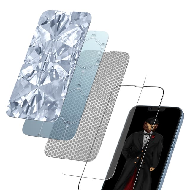 لاصقة حماية للشاشة iPhone 13 / 13 Pro مت Green 3D Privacy Scratch Free Round Edge Glass Screen Protector - Green