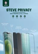 لاصقة حماية للشاشة iPhone 13 Pro  مت Green 9H Steve Privacy Full Glass Screen Protector - Green - 154999