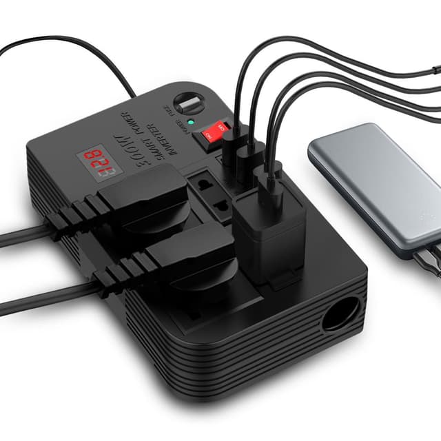 شاحن سيارة مع موزع كهربائي بقوة 300 واط Green Spark 3 Power Inverter