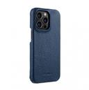 كفر سيليكون لهاتف iPhone 13 Pro لون أزرق غامق Back Snap Series Lai Chee Pattern Premium Leather Snap Cover Case for Apple iPhone 13 Pro - Melkco - SW1hZ2U6MzM1OTU2