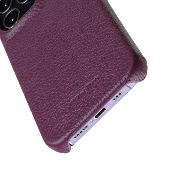 كفر سيليكون لهاتف iPhone 13 Pro لون بنفسجي Back Snap Series Lai Chee Pattern Premium Leather Snap Cover Case for Apple iPhone 13 Pro - Melkco - SW1hZ2U6MzM1OTgw