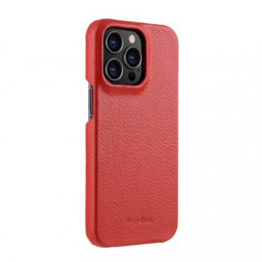 كفر سيليكون لهاتف iPhone 13 Pro لون أحمر Back Snap Series Lai Chee Pattern Premium Leather Snap Cover Case for Apple iPhone 13 Pro - Melkco - SW1hZ2U6MzUyMDY0