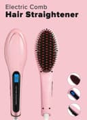 مصفف الشعر ( فرشاة الشعر ) الكهربائي - وردي Skylight - Hair Straightener Brush With LCD display