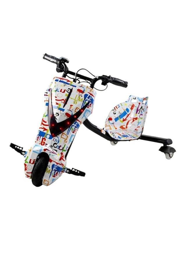 Generic 3-Wheel Electric Drifting Scooter For Graffiti Print With Comfortable Seat And Backrest - Book