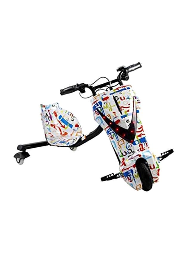Generic 3-Wheel Electric Drifting Scooter For Graffiti Print With Comfortable Seat And Backrest - Book