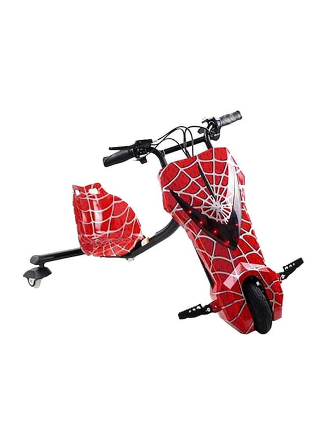 سكوتر درفت كهربائي للأطفال ثلاثي العجلات بطبعة سبايدر مان Electric Drifting Scooter Spiderman Design Comfortable Seat With Backrest 3Wheel