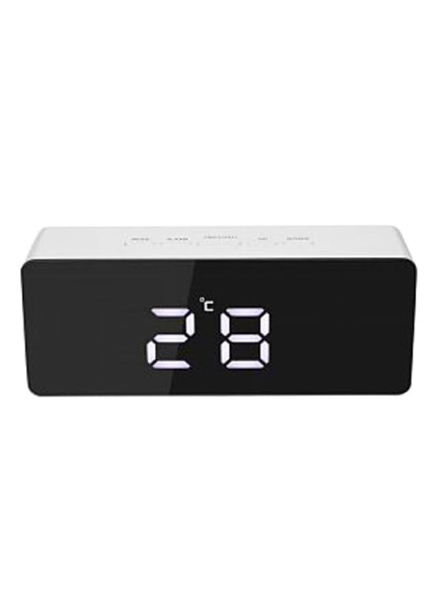 Generic LED Digital Projection Alarm Clock White 138x55x34millimeter