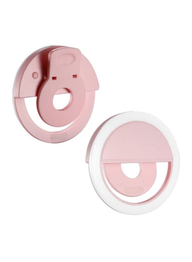 Generic Led Ring Selfie Light For Smartphone Pink/White