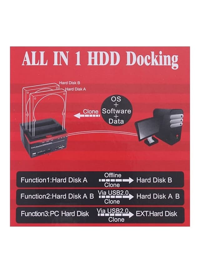 سلوت ( قاعدة تثبيت هارد HDD ) متعددة الوظائف Multifunction Hdd Docking Station