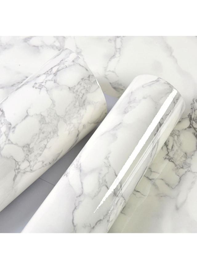 Maston Marble Pattern Self-Adhesive Wallpaper White 0.31kg - SW1hZ2U6MzM3MTc3