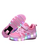 حذاء تزلج مضيء للأطفال مقاس33 LED Hook And Loop Low Top Skate Shoes With Wheel - Cool baby