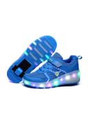 حذاء تزلج مضيء للأطفال مقاس33 LED Hook And Loop Low Top Skate Shoes With Wheel - Cool baby