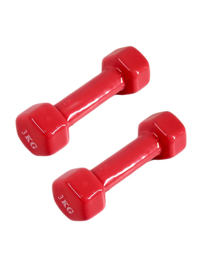 دمبل 3Kg ( 2 قطعة ) - أحمر BRAUN - Hexagonal Dumbbell Set - 278720