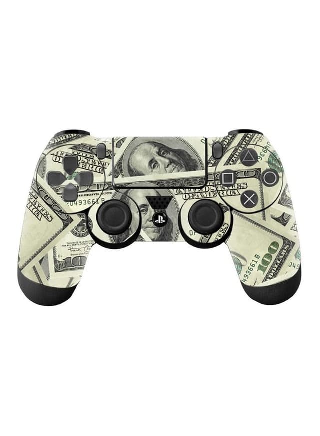 كفر يد بلايستيشن 4 ملون على شكل دولار  Dollar Printed Controller Sticker For PlayStation 4