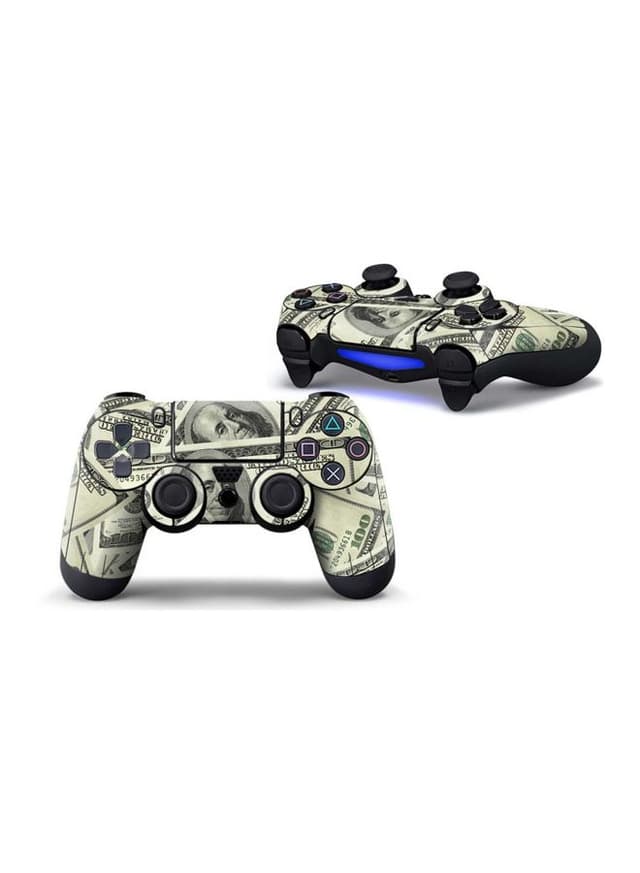 كفر يد بلايستيشن 4 ملون على شكل دولار  Dollar Printed Controller Sticker For PlayStation 4
