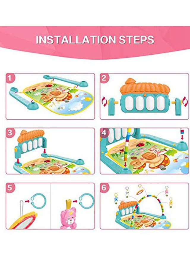 Cool Baby Piano Playmat With Rattle Toy 45x32x8cm