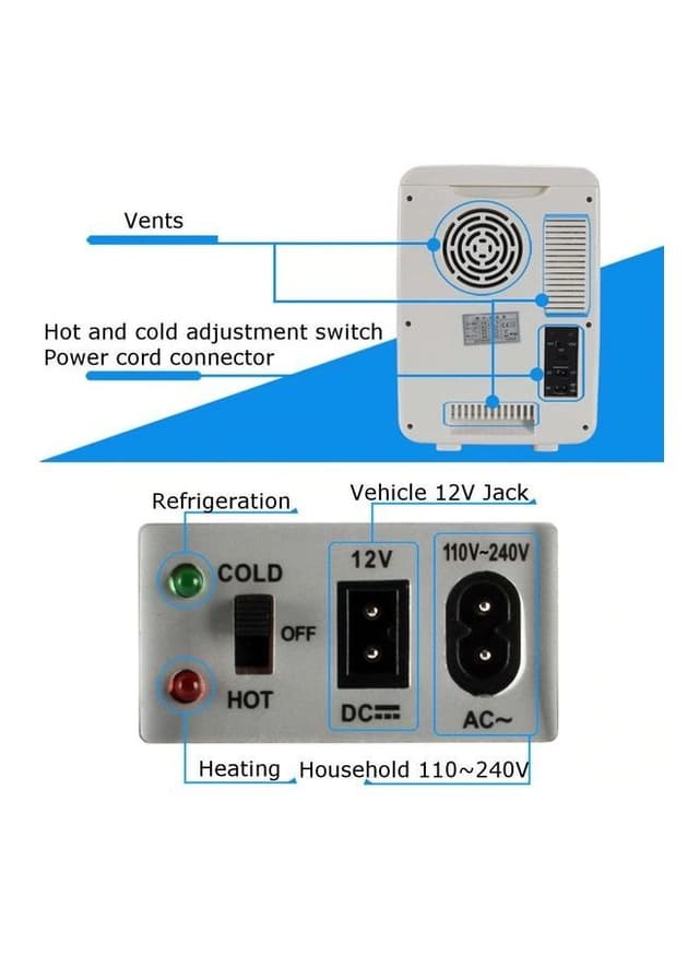 ثلاجة كهربائية صغيرة للمكياج والمشروبات محمولة 10 لتر Cool Baby Portable Home Refrigerator