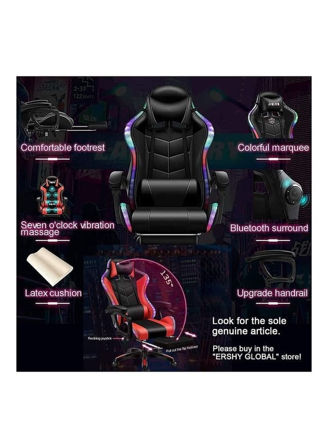 Cool Baby LED Light Gaming Chair With Bluetooth Speaker, Lumbar Support & Adjustable Back Bench Multicolour