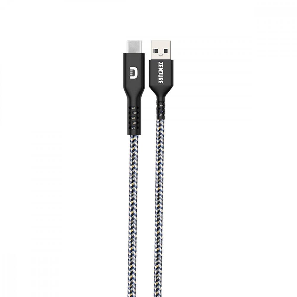 كيبل شحن زندور من USB الى USB-C لون أسود SuperCord USB-A to USB-C Cable - Zendure