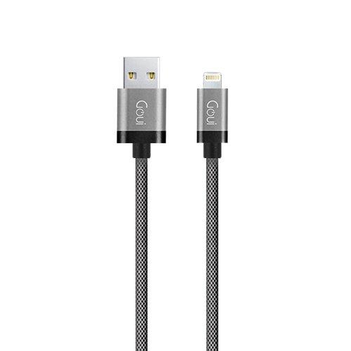 كيبل شحن ايفون قوي رمادي Goui - iPhone Cable Metallic USB A to Lightning