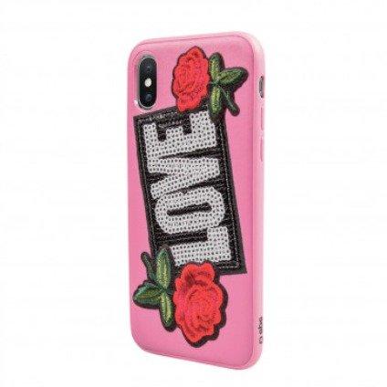 كفر ايفون زهري Love Patch iPhone X Cover من SBS