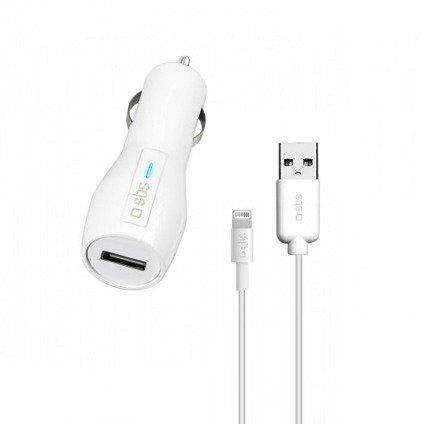 شاحن سيارة مع سلك ايفون Car Charger + Lightning Cable من SBS