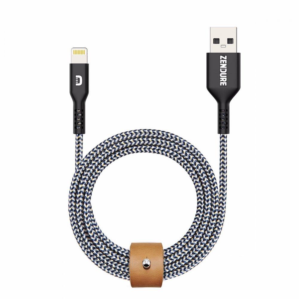 كيبل شحن ايفون ومزامنة من USB الى Lightning لون أسود iPhone Cable SuperCord  - Zendure