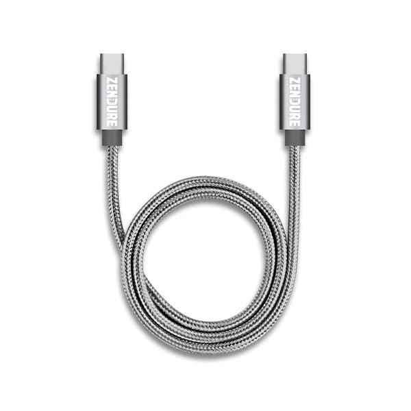 كيبل نقل بيانات زندور من والى USB-C لون فضي Type-C Cable - Zendure