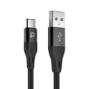 وصلة شاحن تايب سي 2.2 متر أسود بورودو Porodo Black 2.2M Type-C Cable