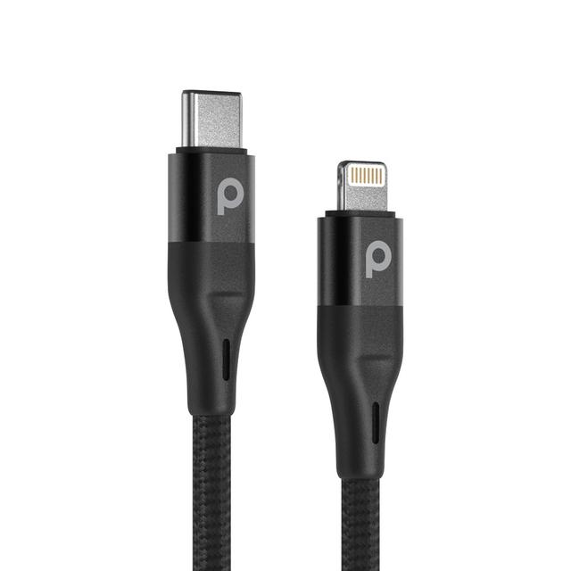 Porodo Aluminum PD Braided USB-C to Lightning Cable 2.2M 9V - Black - SW1hZ2U6MzU3NDE1