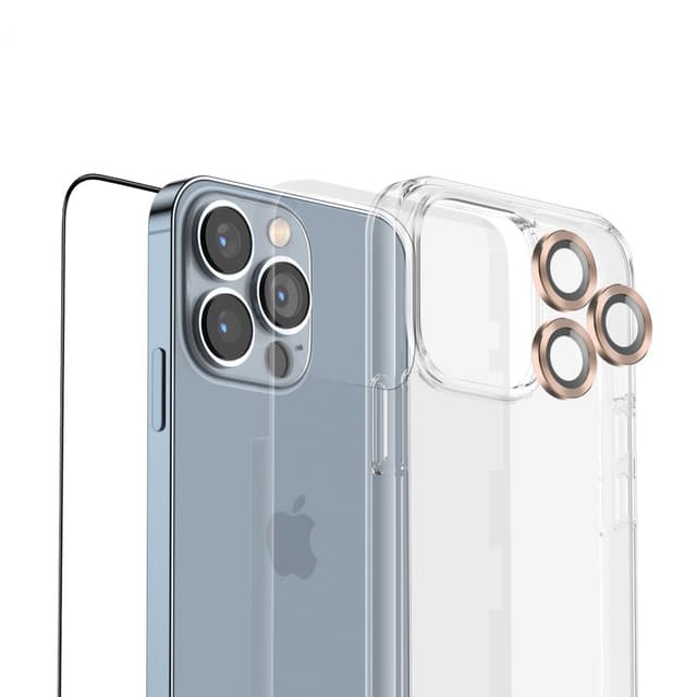 مجموعة حماية الآيفون 13 برو المتكاملة الذهبية 4 في 1 مقاس "6.1" | Green 4 in 1 360Â° Privacy Protection Pack