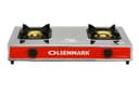 Olsenmark Stainless Steel Double Burner Gas Stove - Piezo Ignitio - Enamel Pan Support