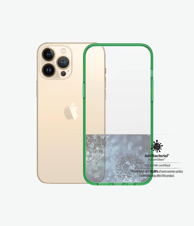 كفر ايفون شفاف مع حواف بلون أخضر iPhone 13 Pro Max Clear Case Color من PANZERGLASS - SW1hZ2U6MzU4Nzc2