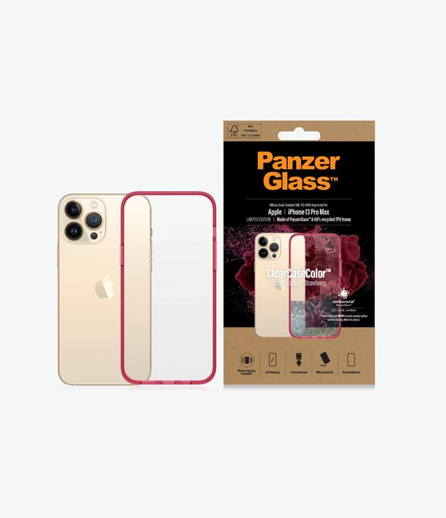 كفر ايفون شفاف مع حواف بلون أحمر iPhone 13 Pro Max Clear Case Color من PANZERGLASS