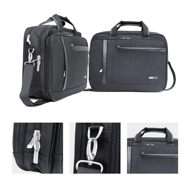شنطة للابتوب قياس 17 إنش لون أسود Laptop Messenger Backpack - Laptop Messenger Bags Shoulder Backpack Handbag - PARA JOHN - SW1hZ2U6NDE3NTM4